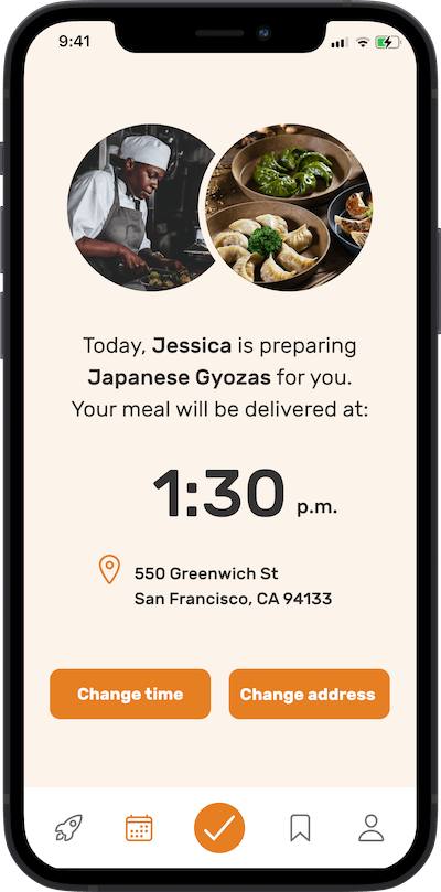 iPhone app delivery screen